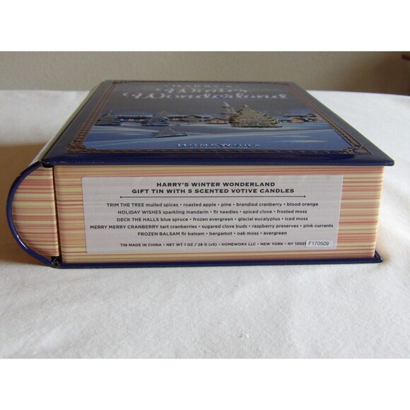 HOMEWORX by Harry Slatkin "Winter Wonderland" Book Tin set of 5 Scented Candles - Picture 9 of 16